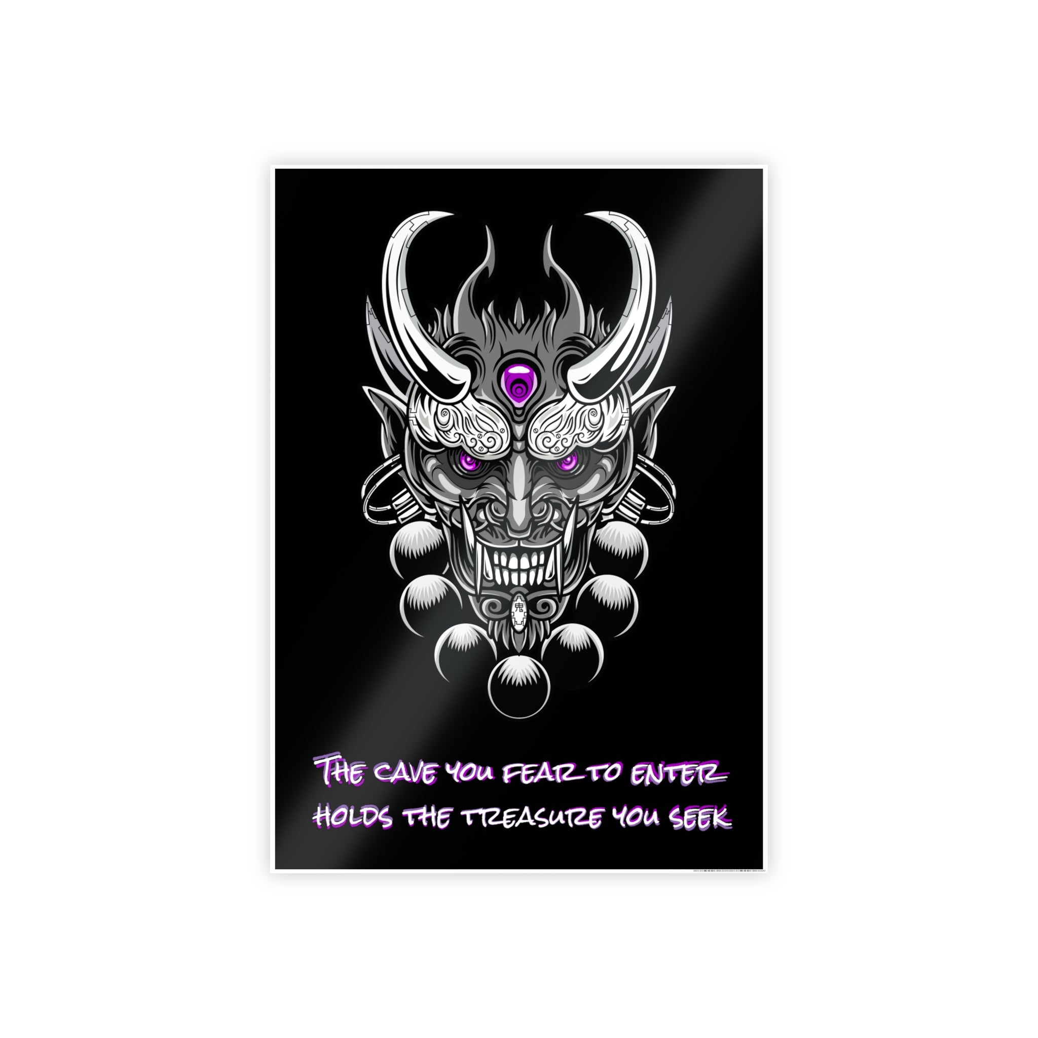 Chrome Oni Poster | Fear and Treasure Quote Wall Art