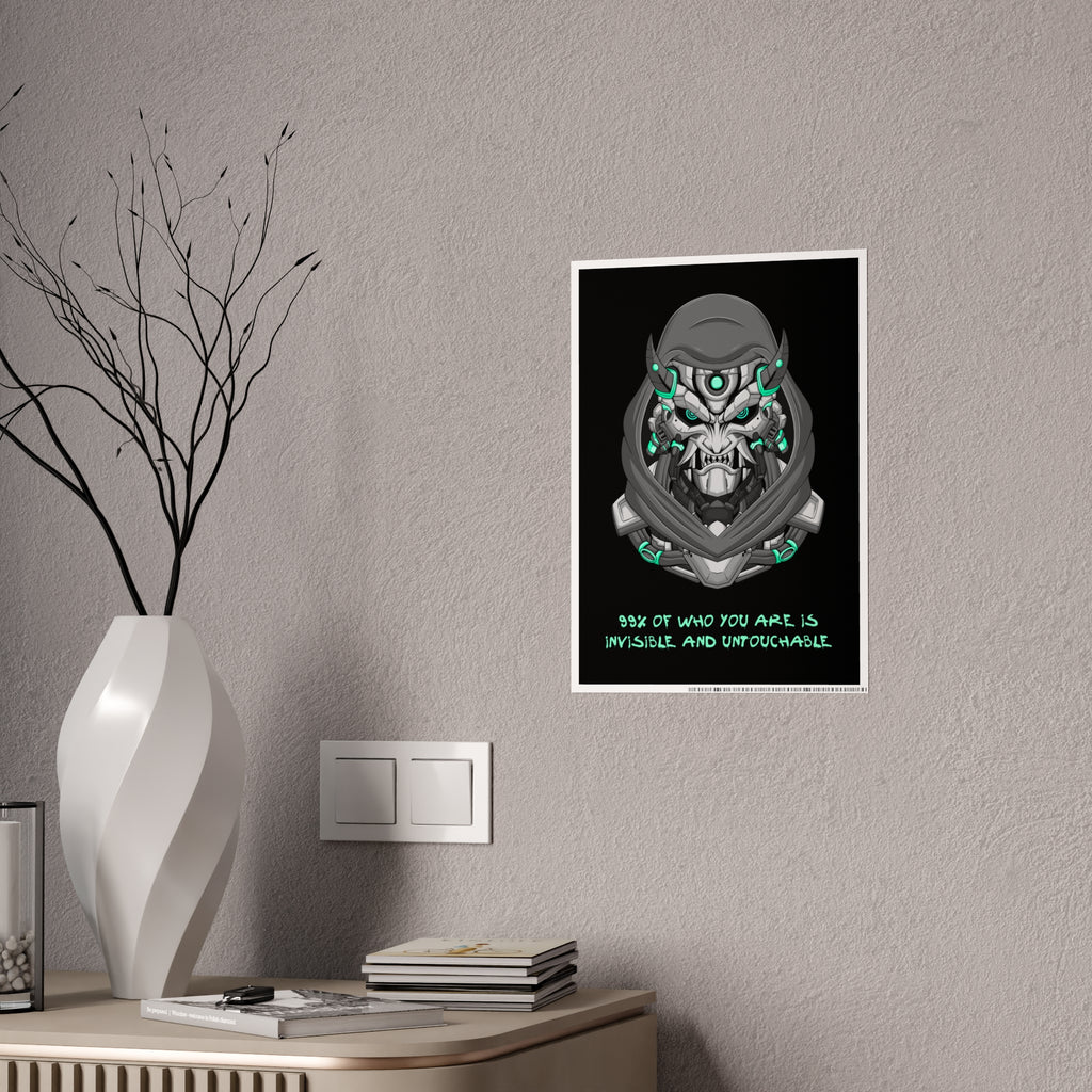 Cyborg Assassin Poster | Futuristic Wall Art | Ninja Mask Quote Print