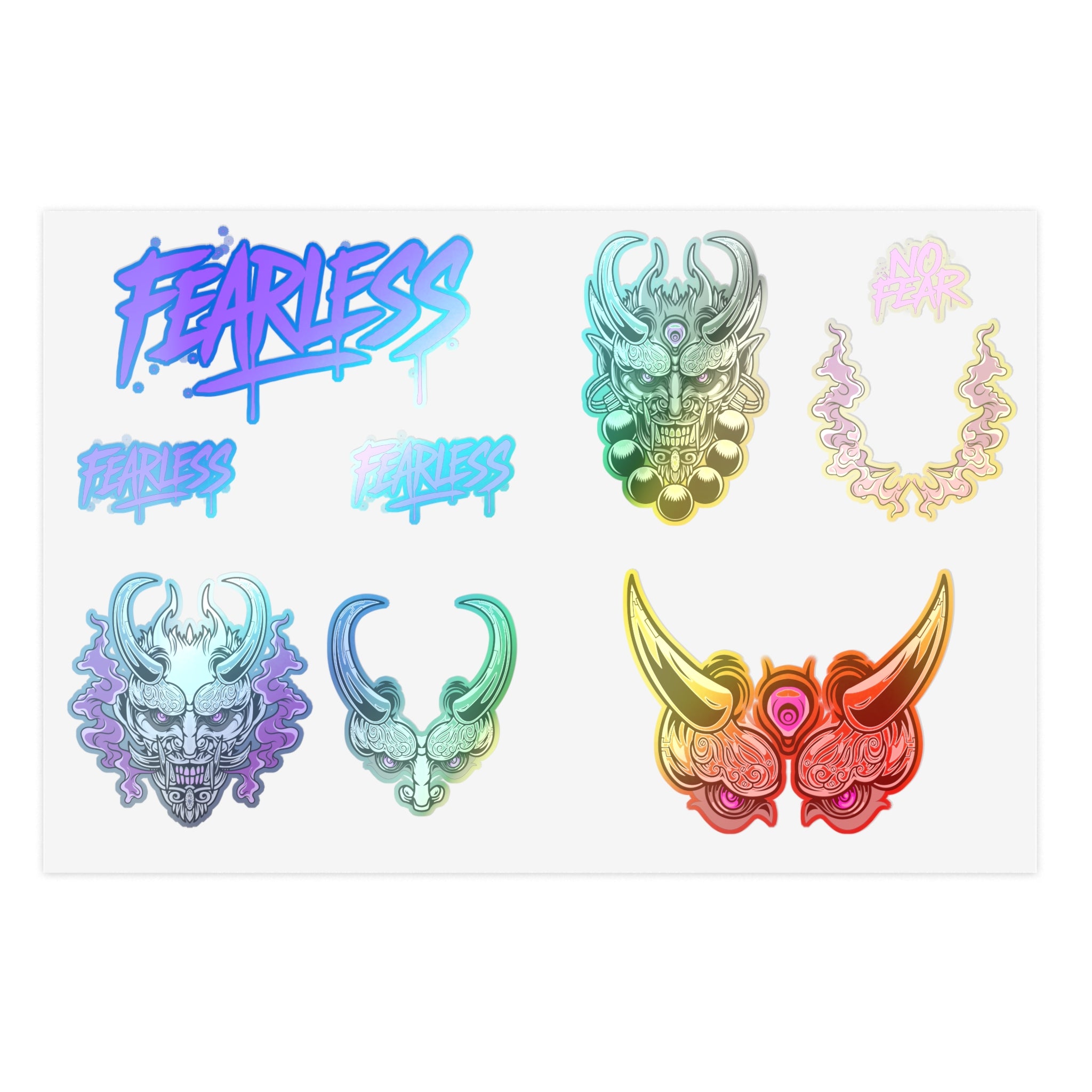 Chrome Oni Sticker Set – Fearless Graffiti Demon Decals