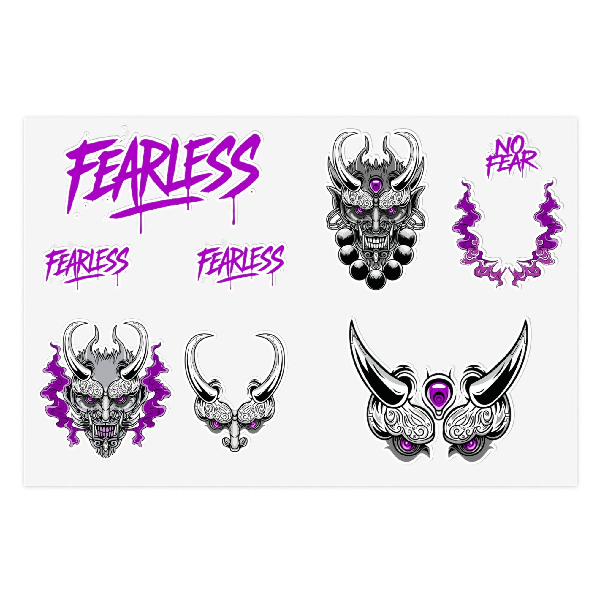 Chrome Oni Sticker Set – Fearless Graffiti Demon Decals