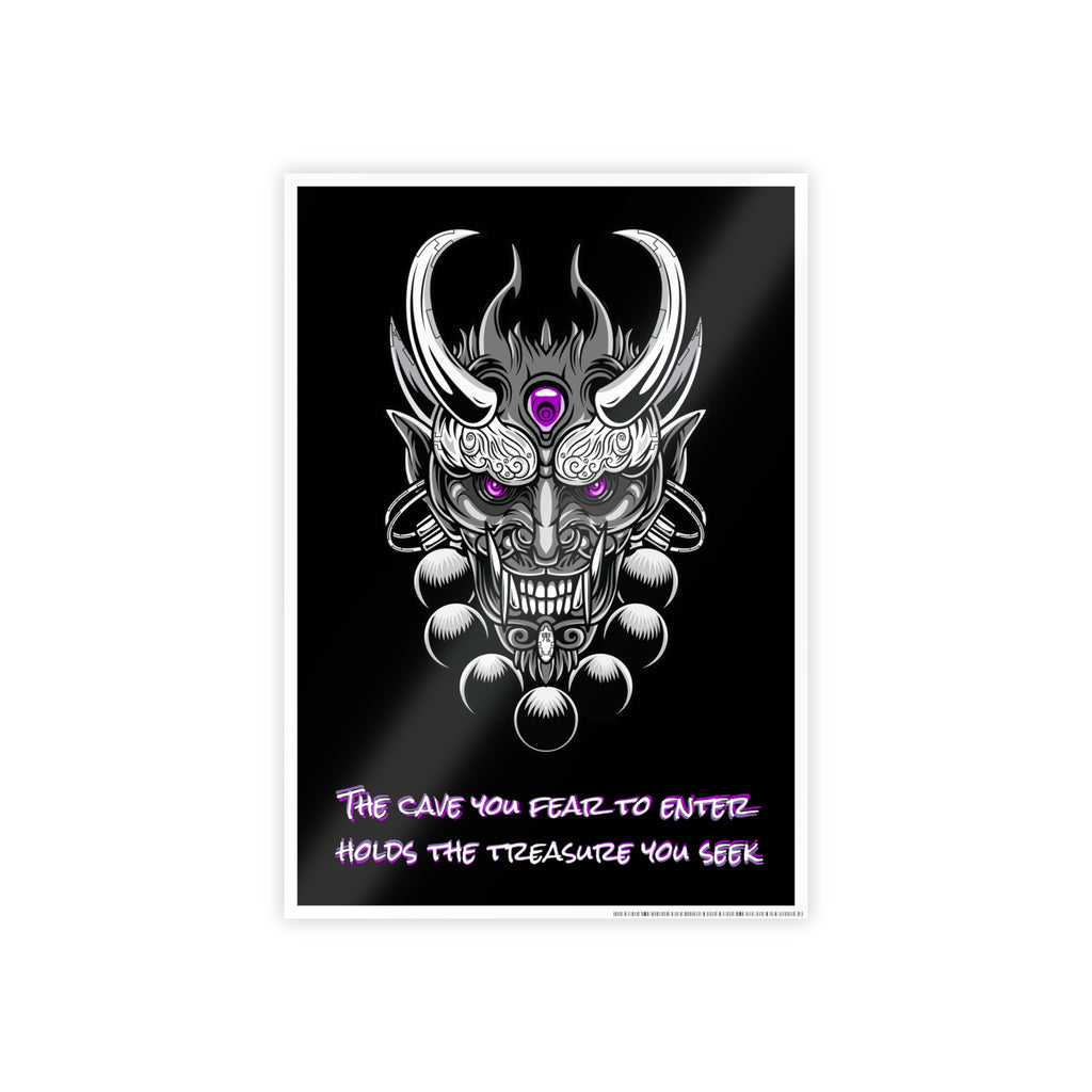 Chrome Oni Poster | Fear and Treasure Quote Wall Art