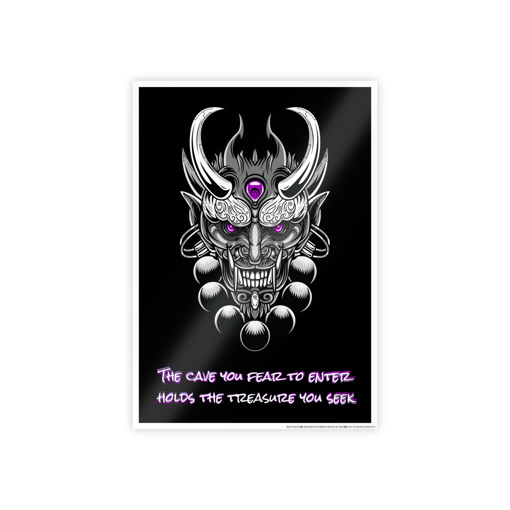 Chrome Oni Poster | Fear and Treasure Quote Wall Art