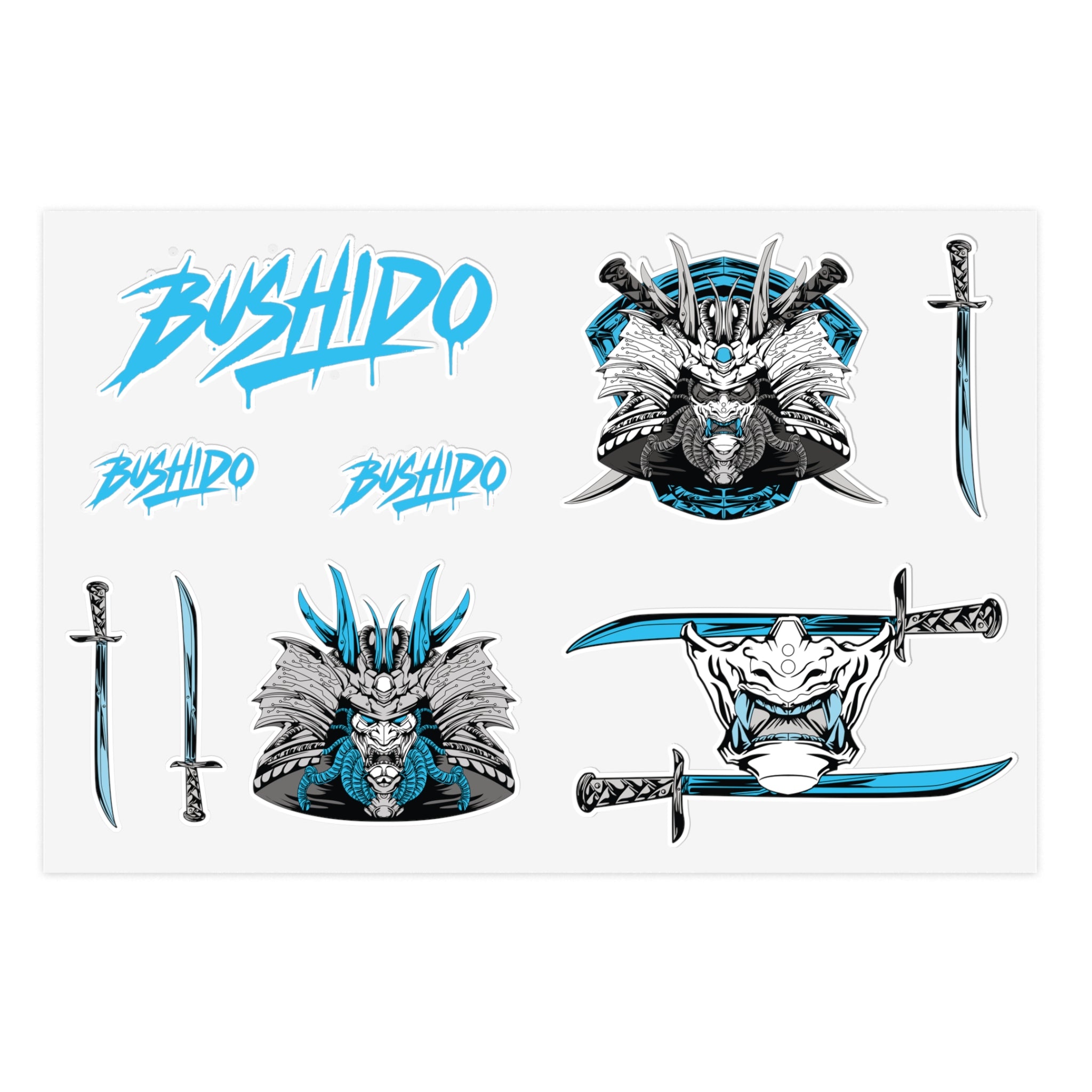 Cyberpunk Samurai Sticker Sheet — Bladecode Set
