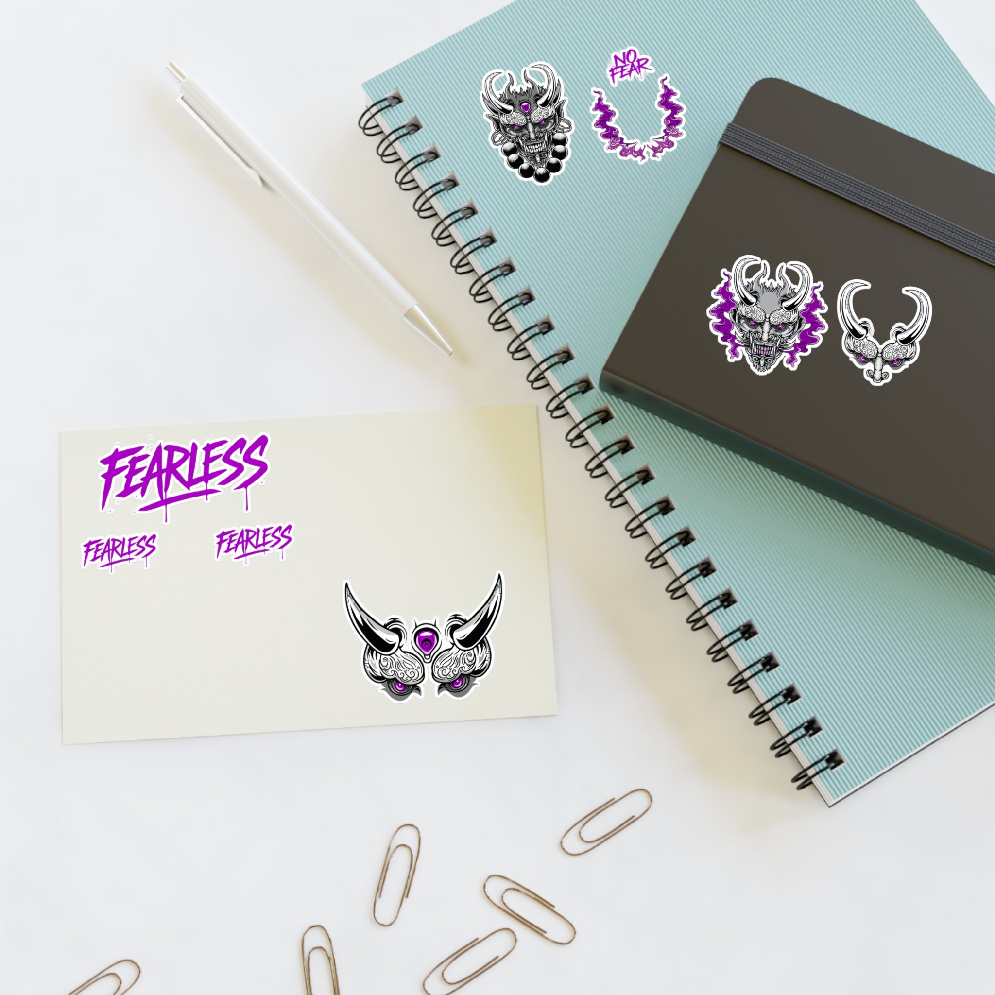 Chrome Oni Sticker Set – Fearless Graffiti Demon Decals