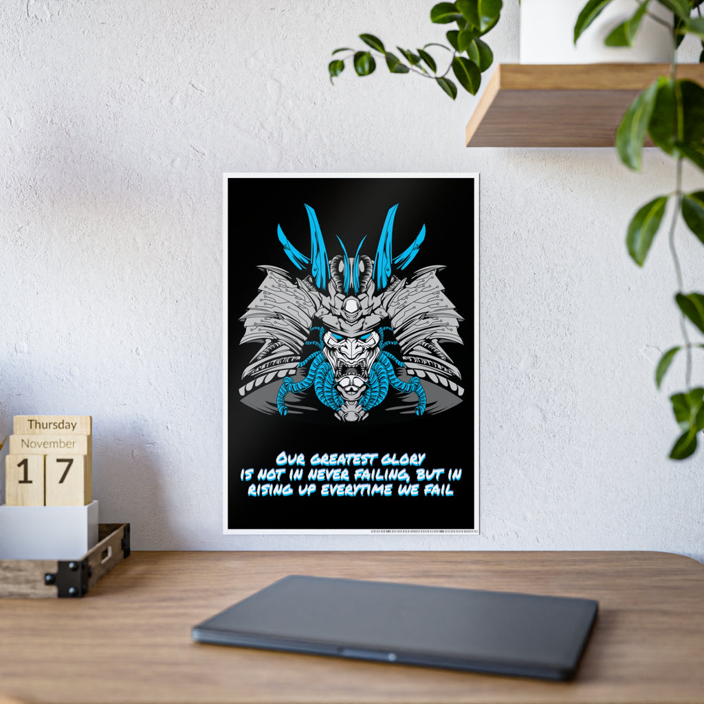 Cyberpunk Samurai Poster - Glory Quote Wall Art