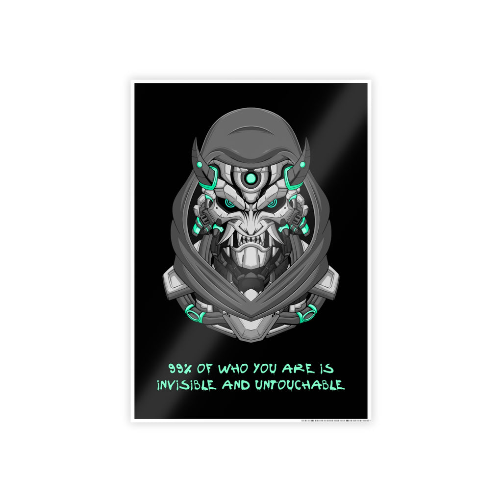 Cyborg Assassin Poster | Futuristic Wall Art | Ninja Mask Quote Print
