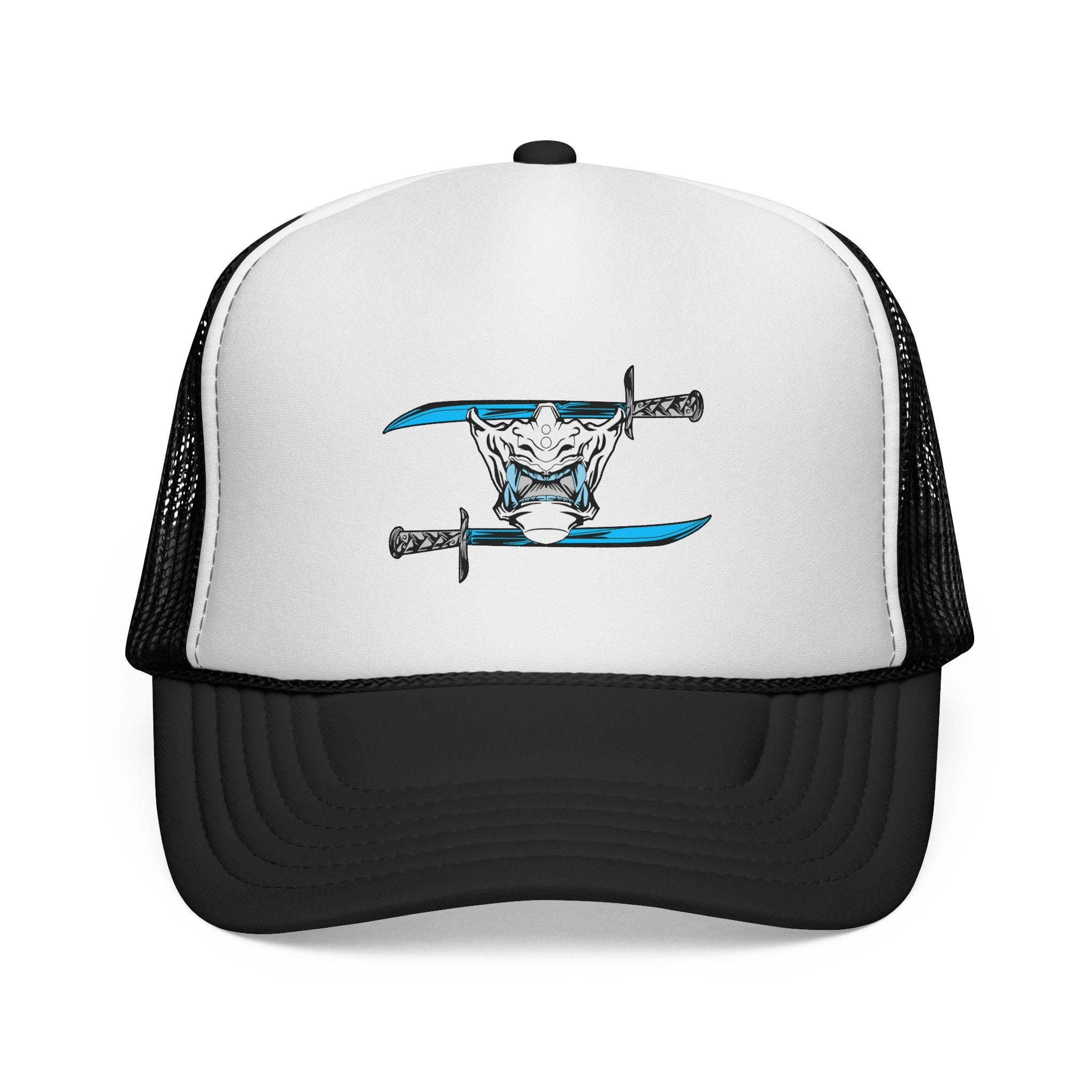 Cyberpunk Samurai Mesh Cap – Katana & Mask Streetwear