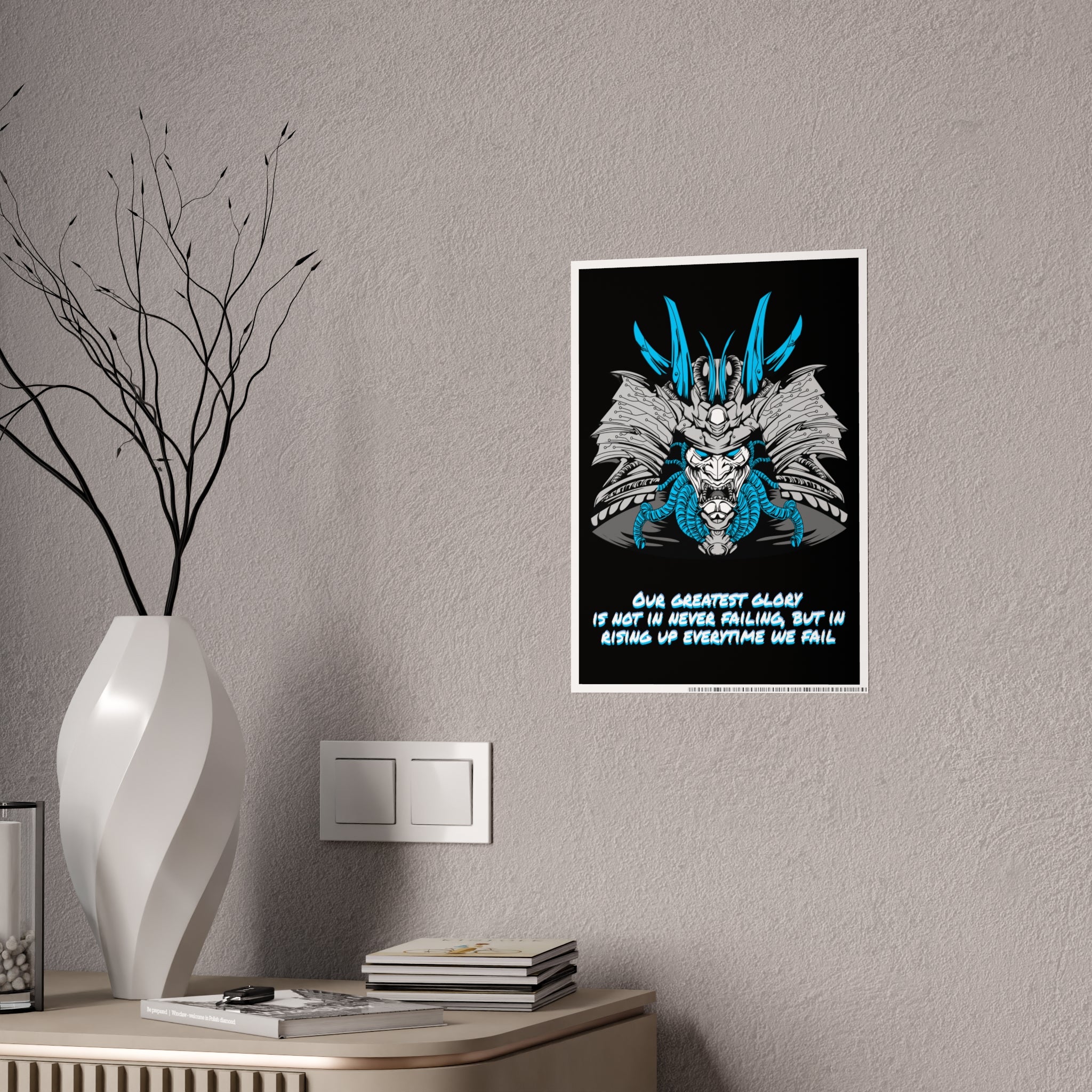 Cyberpunk Samurai Poster - Glory Quote Wall Art