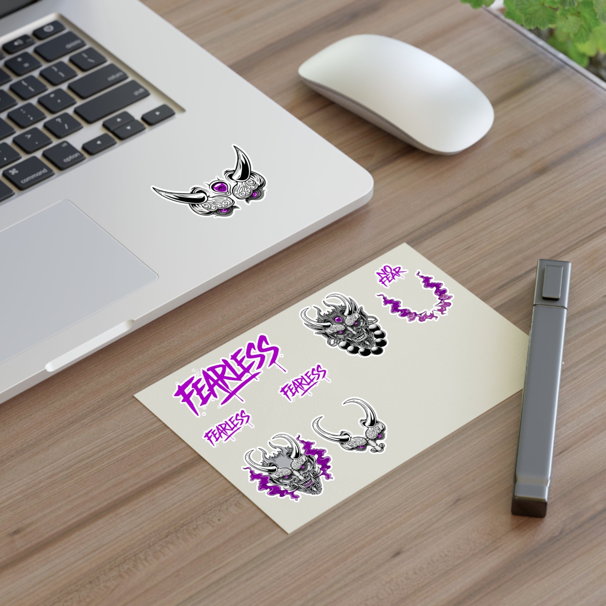 Chrome Oni Sticker Set – Fearless Graffiti Demon Decals