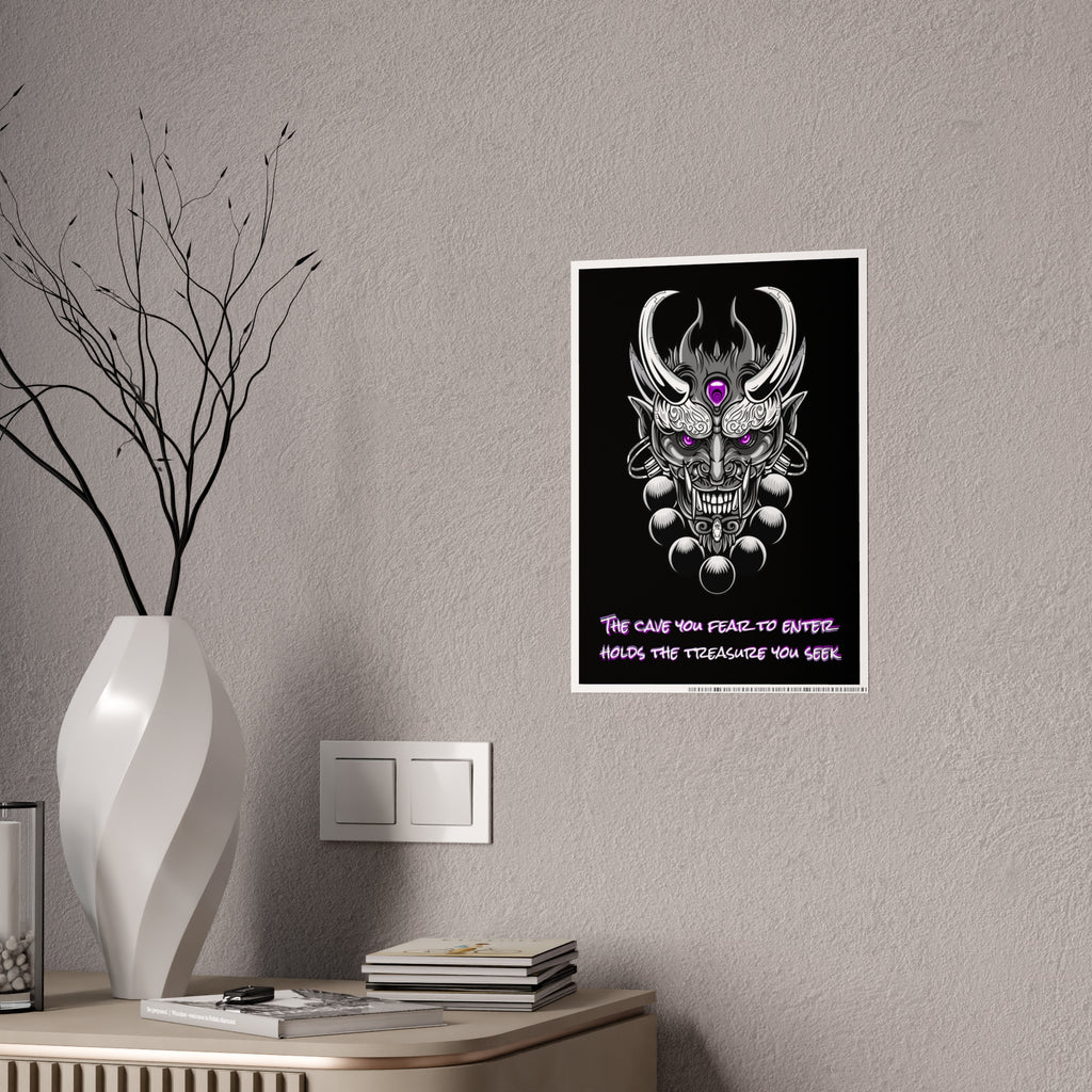 Chrome Oni Poster | Fear and Treasure Quote Wall Art