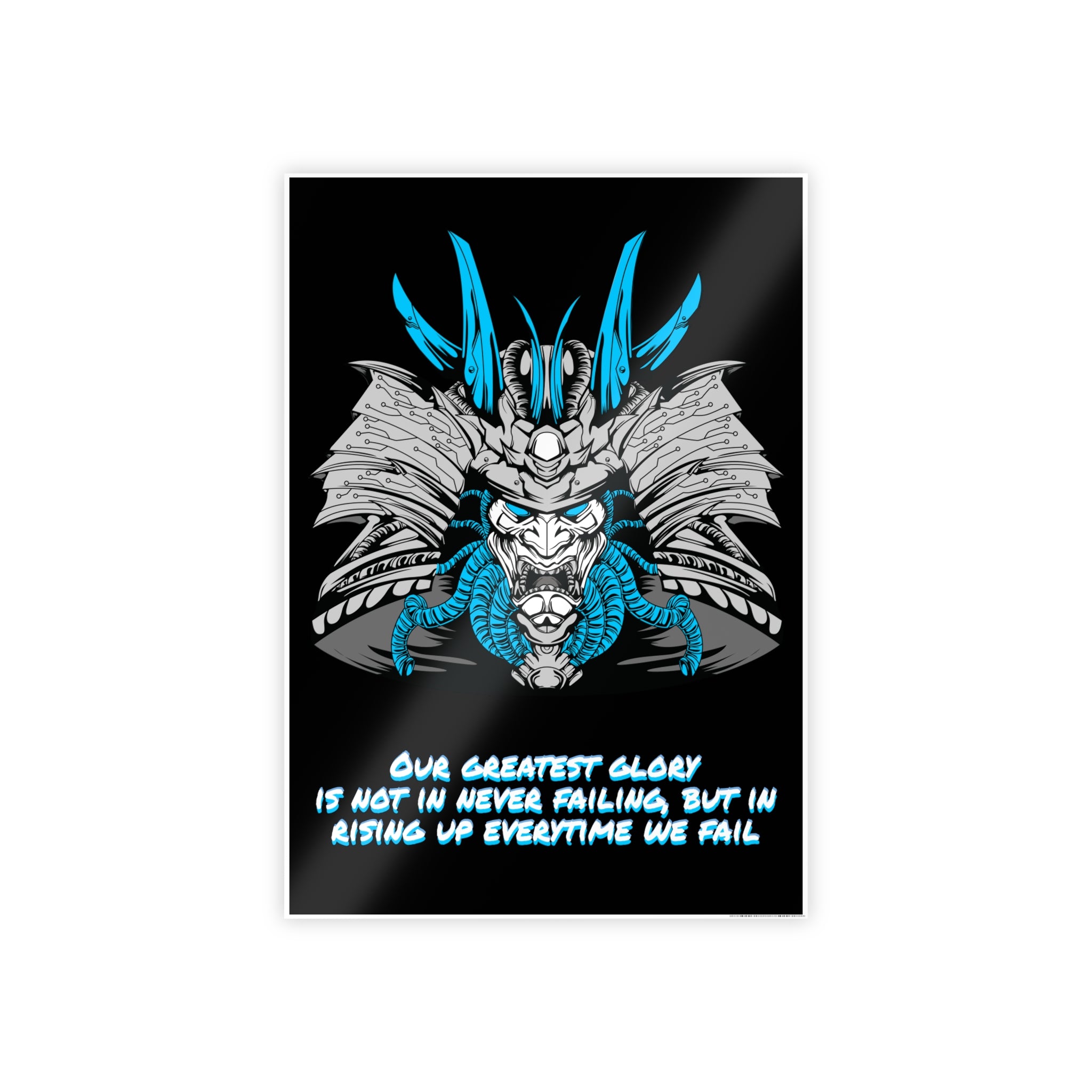 Cyberpunk Samurai Poster - Glory Quote Wall Art