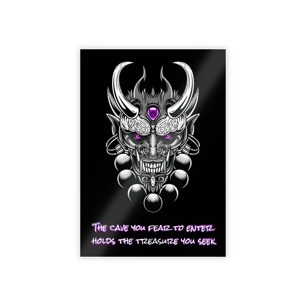 Chrome Oni Poster | Fear and Treasure Quote Wall Art