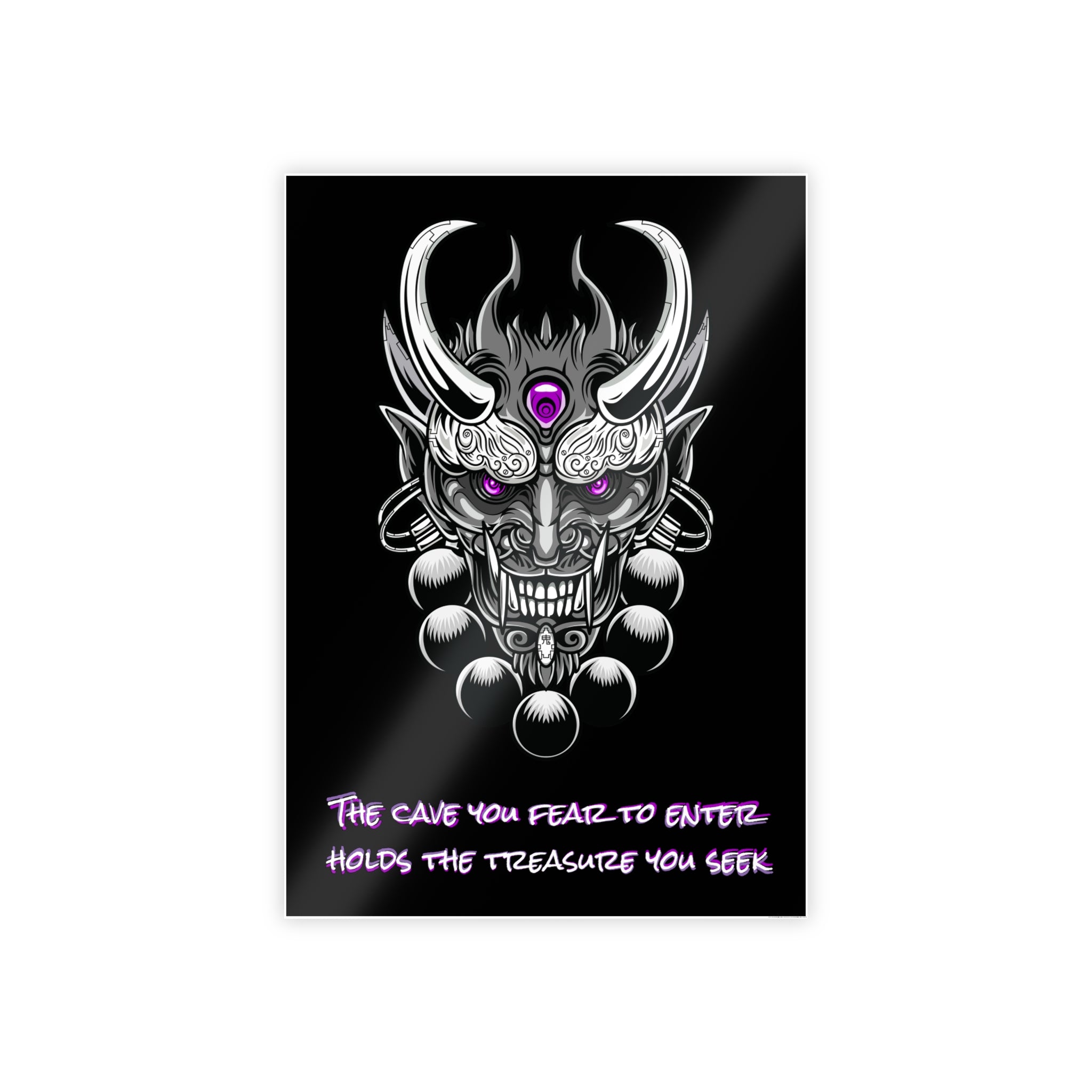 Chrome Oni Poster | Fear and Treasure Quote Wall Art
