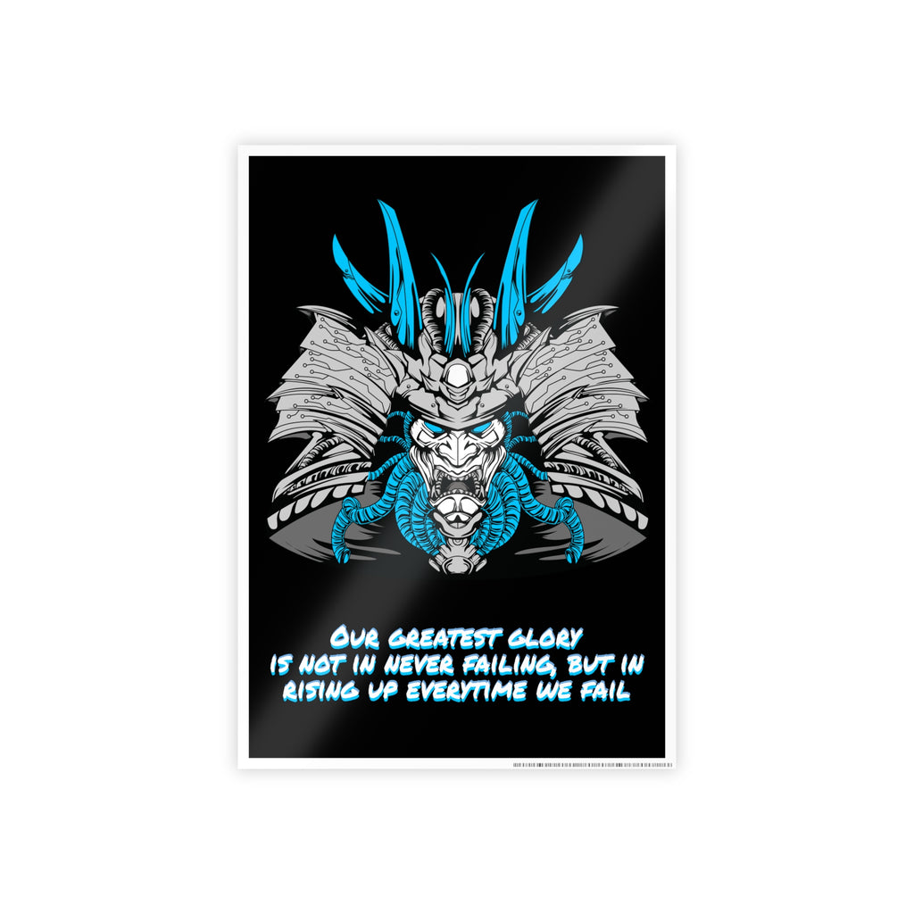 Cyberpunk Samurai Poster - Glory Quote Wall Art