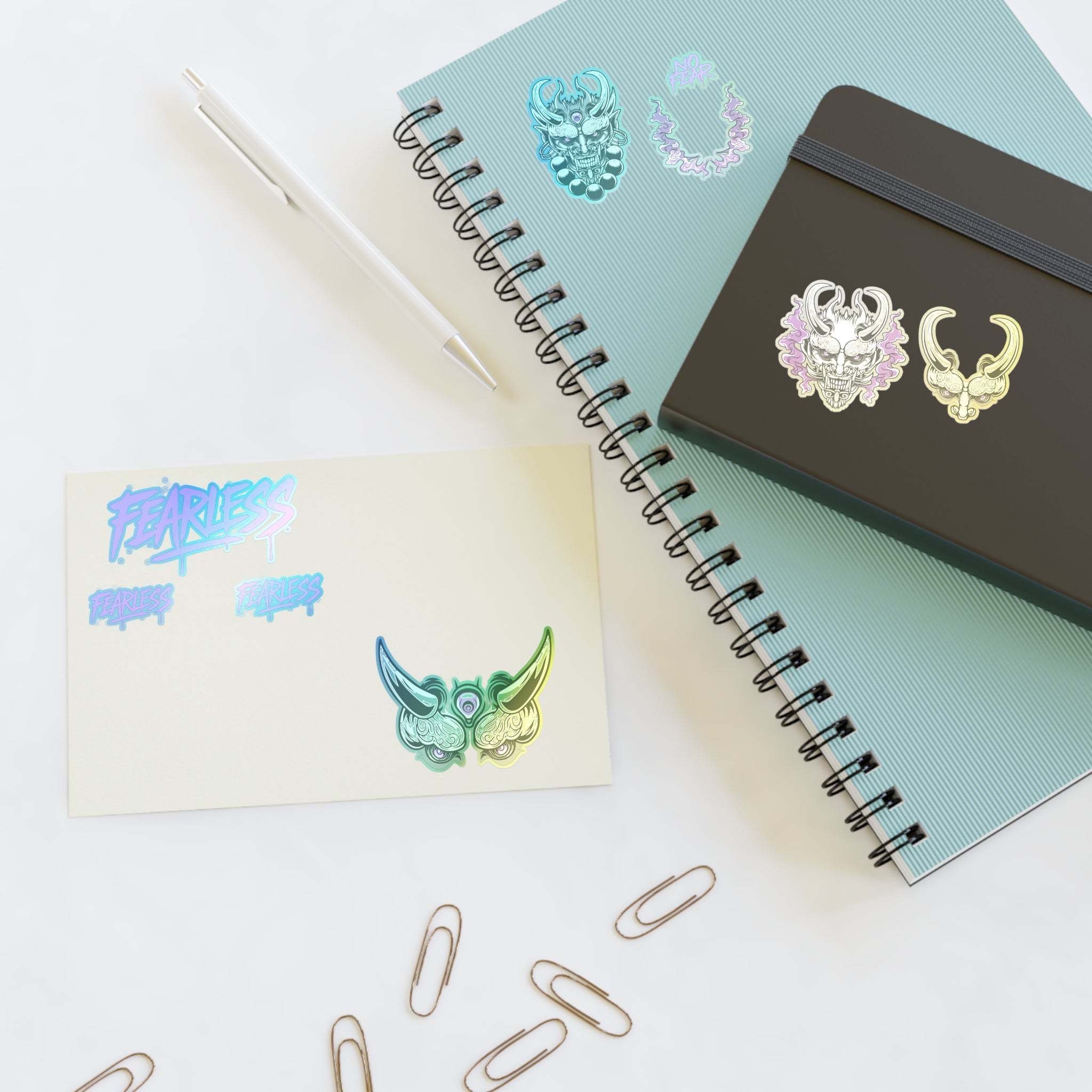 Chrome Oni Sticker Set – Fearless Graffiti Demon Decals