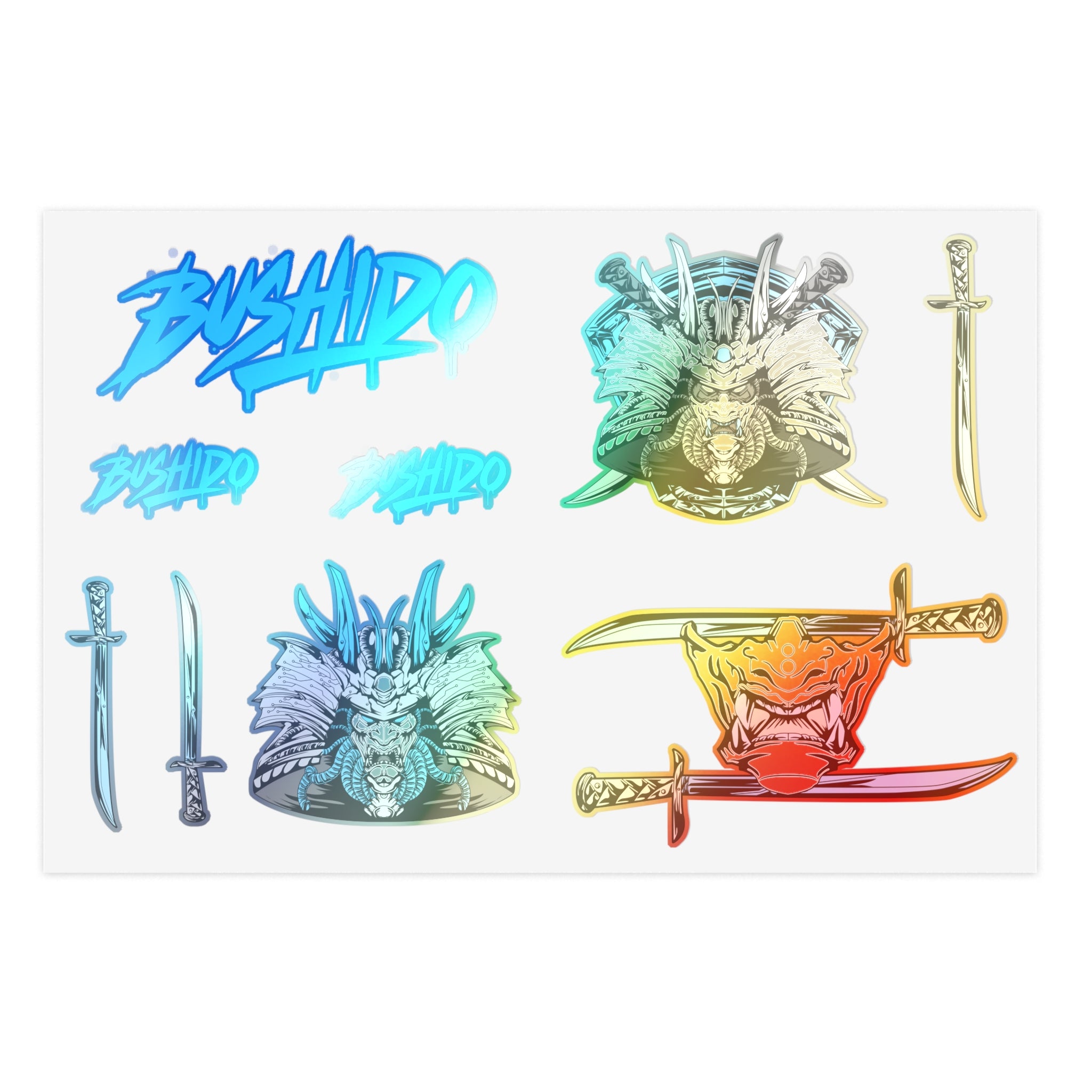 Cyberpunk Samurai Sticker Sheet — Bladecode Set
