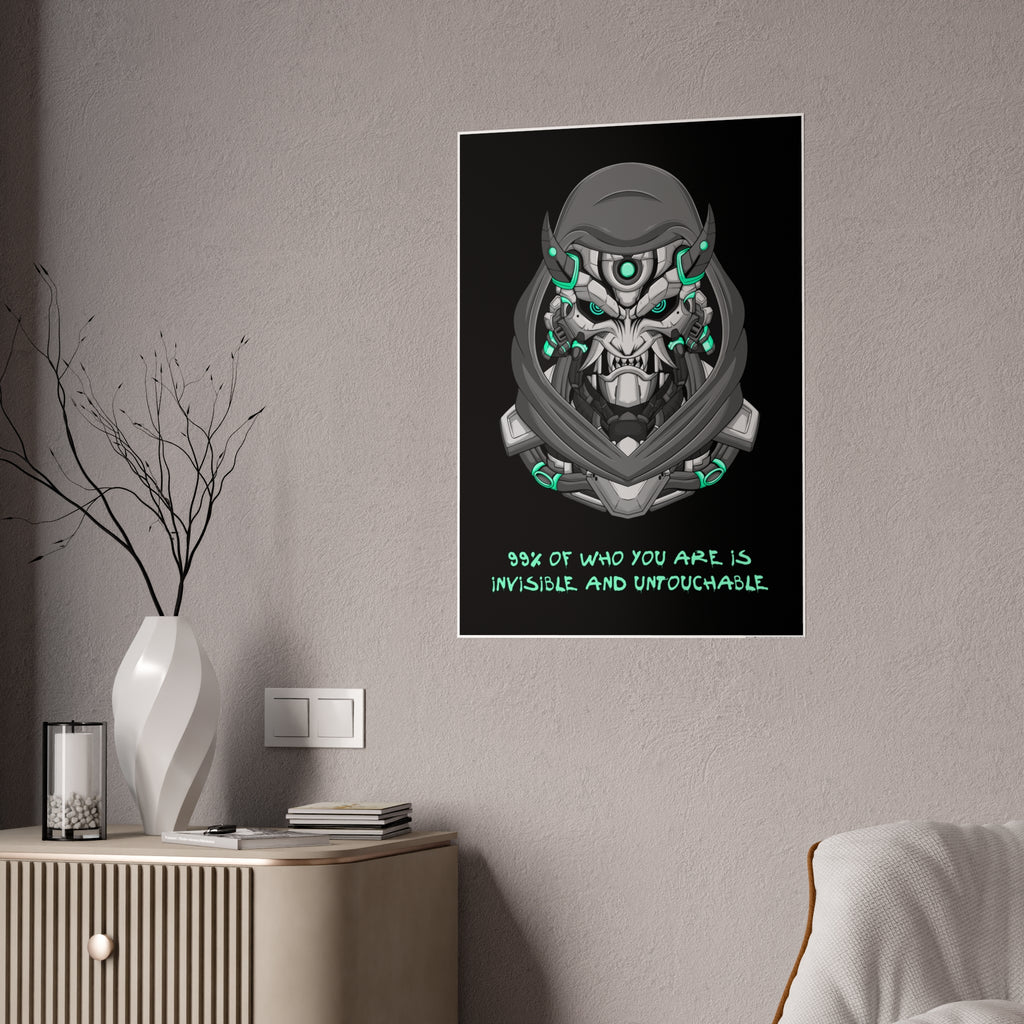 Cyborg Assassin Poster | Futuristic Wall Art | Ninja Mask Quote Print