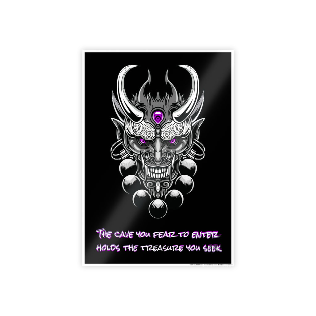 Chrome Oni Poster | Fear and Treasure Quote Wall Art