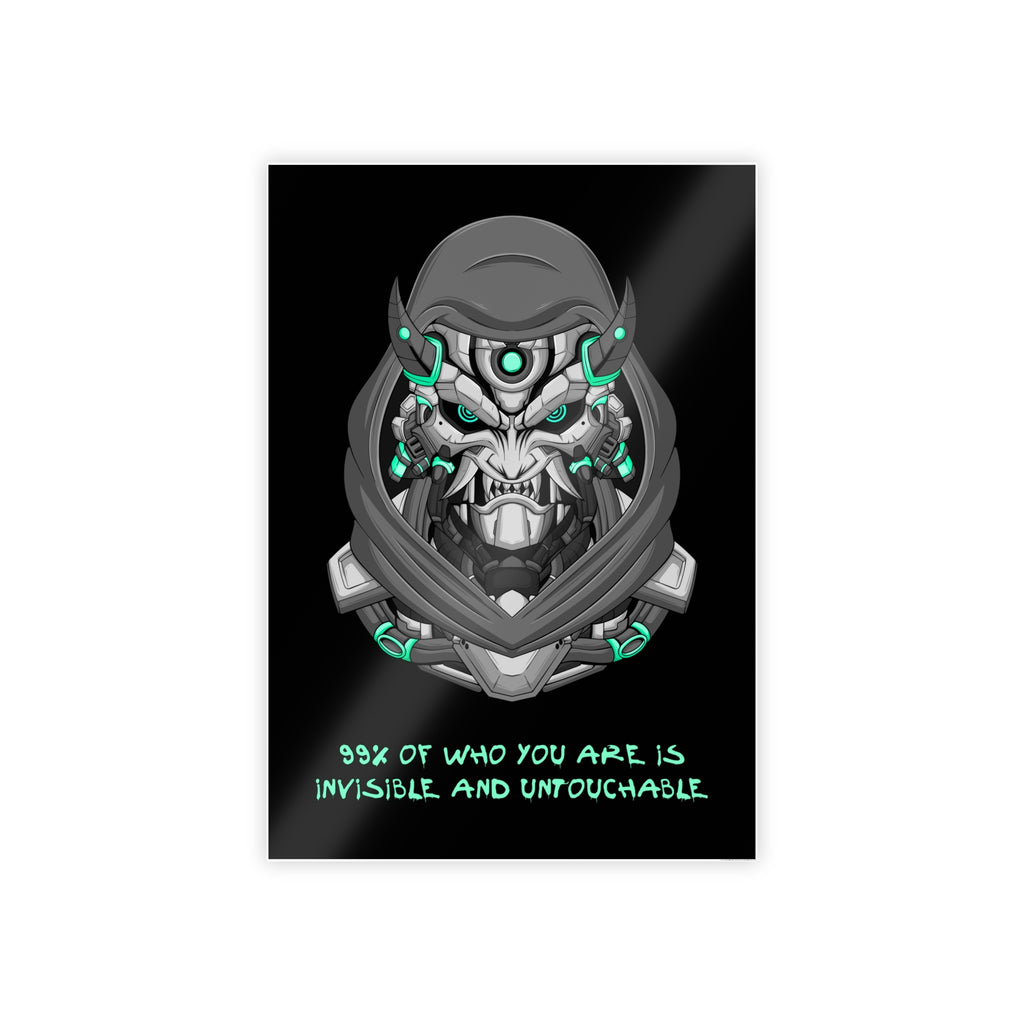 Cyborg Assassin Poster | Futuristic Wall Art | Ninja Mask Quote Print