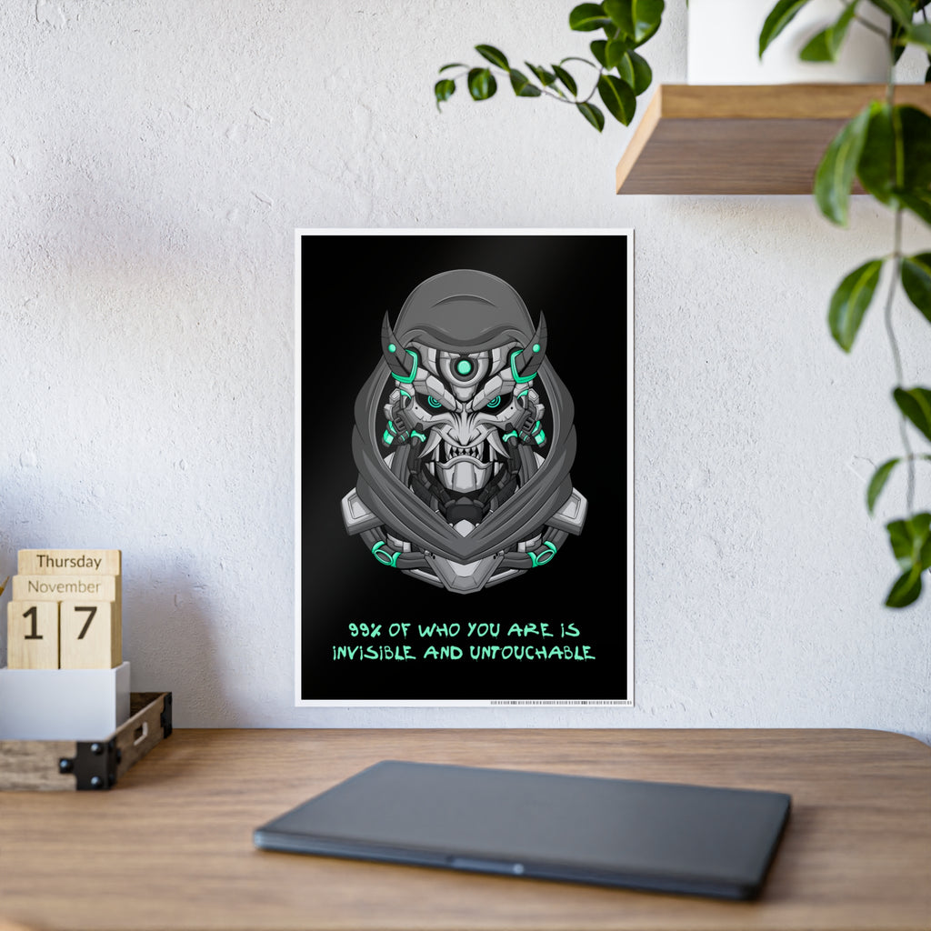 Cyborg Assassin Poster | Futuristic Wall Art | Ninja Mask Quote Print