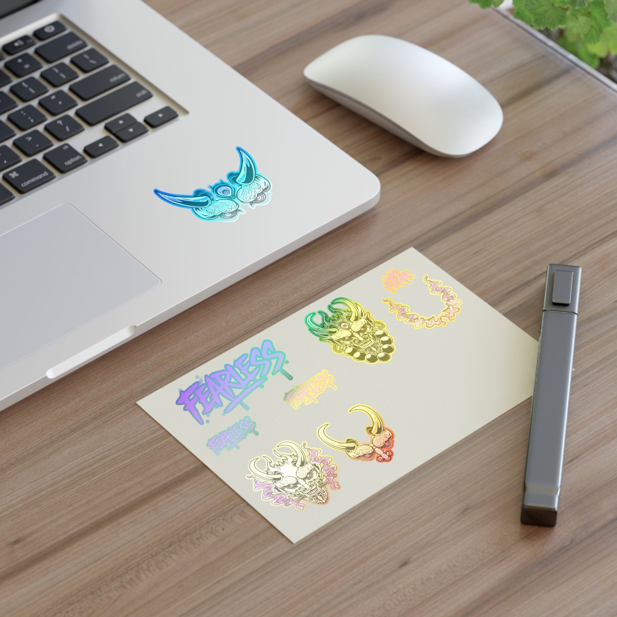 Chrome Oni Sticker Set – Fearless Graffiti Demon Decals